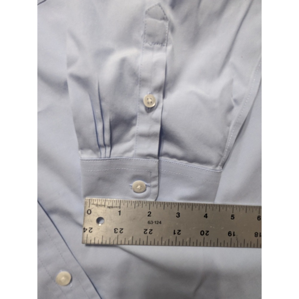 L.L.Bean Wrinkle Free Shirt Womens 1X Blue Cotton Button Front Office - Picture 9 of 16